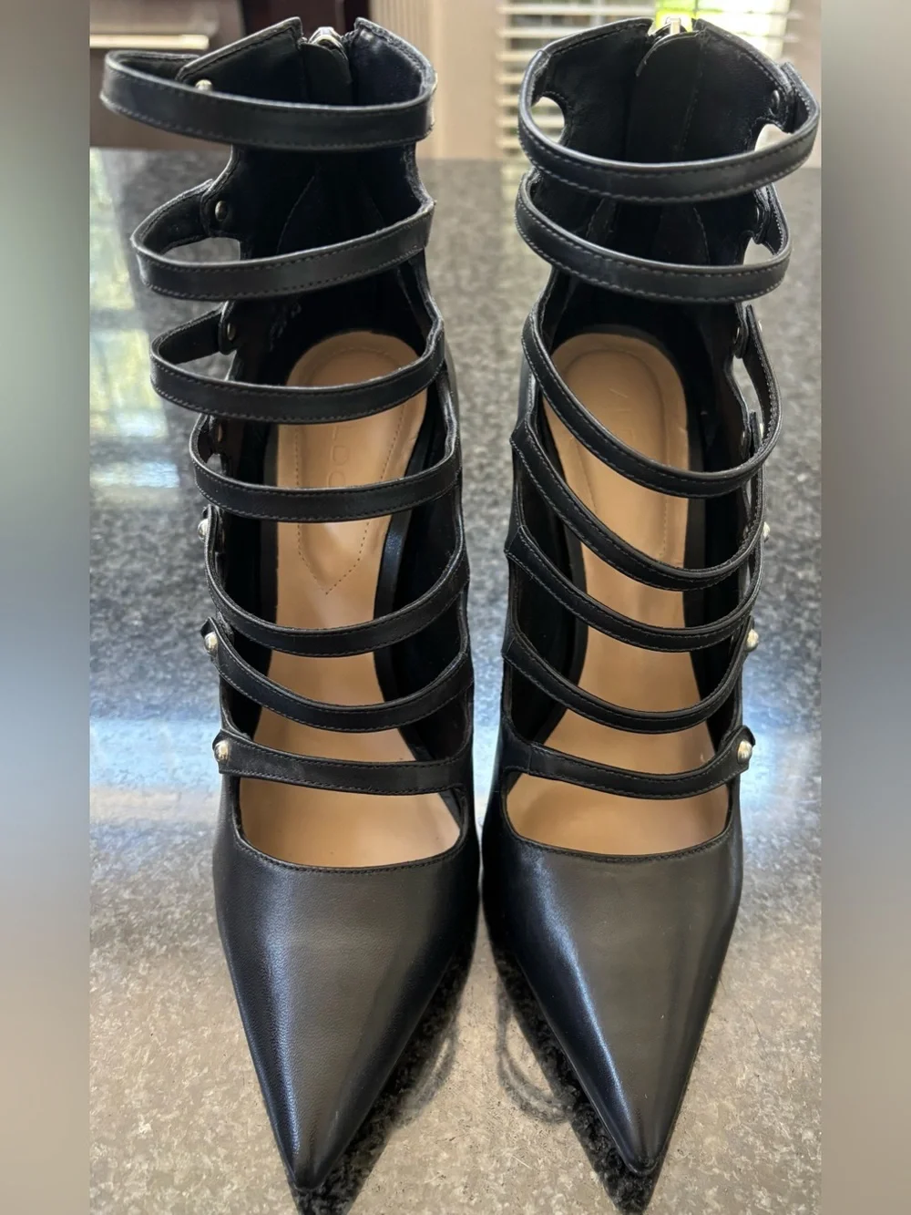 Aldo Black Leather Stiletto Heels – Gently Used, Excellent Condition